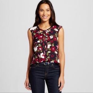 Merona Tie Front Poppy Print Shell Blouse …